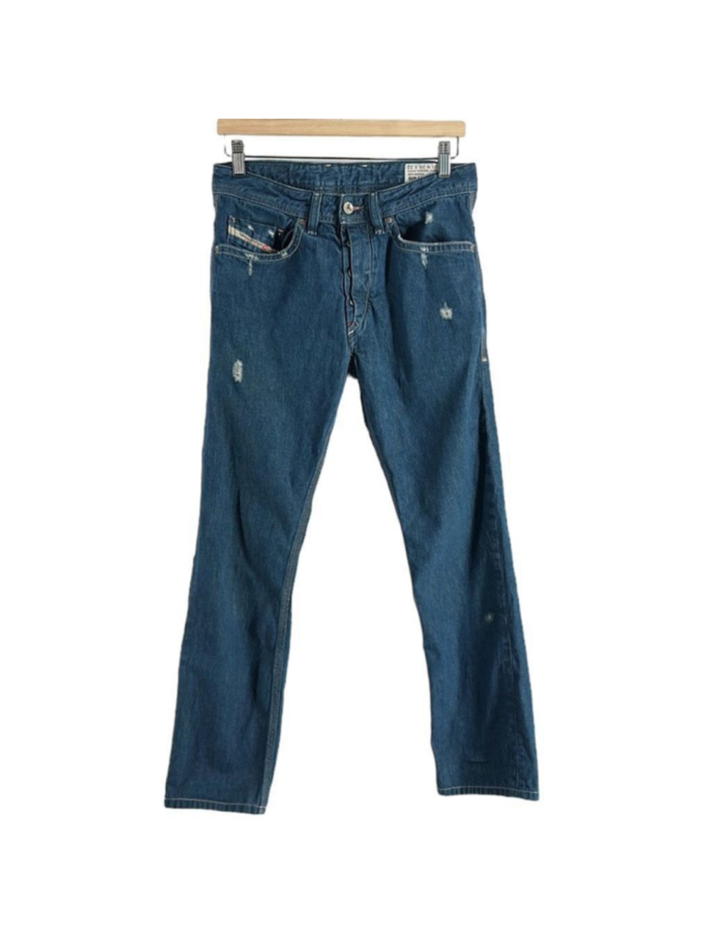 Diesel braddom jeans regular slim carrot lightly distressed button fly 28 x 32